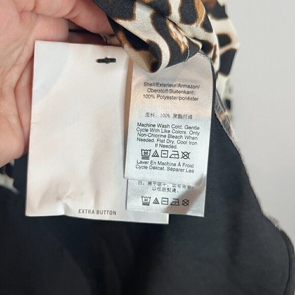 NWT DKNY leopard print faux wrap blouse - Picture 5 of 6